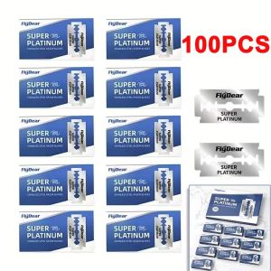 100Pcs Stainless Steel Razor Blade Old-Fashioned Manual Double-Sided Razor Blade Hairdressing Barber Shop Tools for shaving