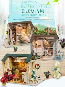DIY Mini House Assembly Model Holiday Time Handmade House Building Dollhouse Micro Scene Toy Christmas Birthday Gift for Girls