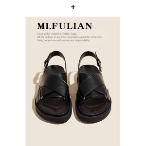 MIFULIAN | Dép Xăng Đan Dây Đeo Đế Dày Màu Đen