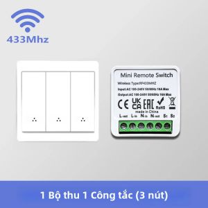 Mô-đun Công Tắc Đèn Thông Minh Không Dây RF 433MHz Bảng Điều Khiển Gắn Tường 86 Điều Khiển Từ Xa 1/2/3 Gang Cho Đèn LED Quạt 110V 220V 10A