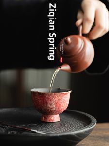Rock Color Ceramic Flower Mouth High Foot Cup