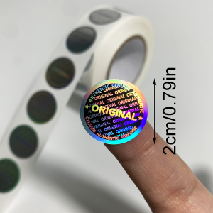 500pcs/1000pcs Holographic Sticker Round 20x20mm Laser Original Tamper Proof Security Hologram Labels Stickers in Rolls