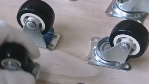 4PCS 1"-3" Caster Wheel Rubber Swivel Trolley Wheels (Rotating With Brake Rotating Without Lock)