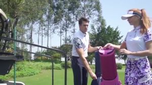 [HOT] Túi đựng gậy golf PGM vải bạt có bánh xe