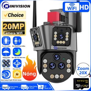Camera Giám Sát An Ninh Ngoài Trời WIFI IP Đa Màn Hình Zoom Quang Học 20X Ba Ống Kính Tích Hợp AI Theo Dõi Chuyển Động Người Độ Phân Giải 20MP 10K PTZ