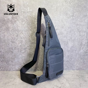 Waterproof Ultra-Thin Pure Color Casual Mens Chest Bag Sporty Trendy Backpack Youth Crossbody Bag Soft Polyester Lining