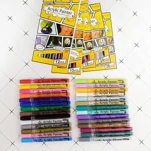 Xysoo 12/28/40/80 colors 0.7mm fine tips acrylic painter marker pen waterproof permanent art markers set DIY craft all surfaces