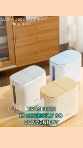 Ecoco Desktop Tissue Box with Trash Bin | Press-Open Lid | Perfect-Fit Trash Bags
