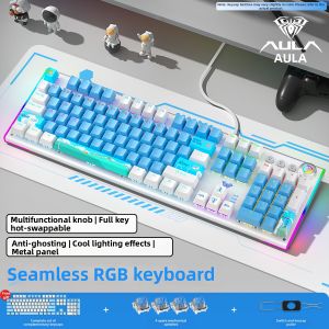 AULA | Wired Gaming & Office Mechanical Keyboard RGB Hot-Swappable