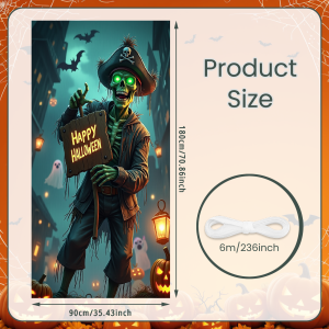 Halloween Door Cover Banner DO NOT OPEN Sign Scary Theme Decor for Halloween Horror Party Spooky Witch and Zombie Theme Wall D