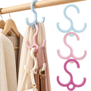 Dopamine Double-Hook Clothes Hanger / Space-Saving Stackable Plastic Storage Hook / Multifunctional Organizer Drying Rack for / Hanging Bag Hat Scarf