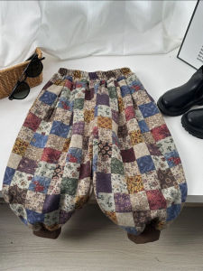 Plaid Childrens Loose Lantern Pants Long