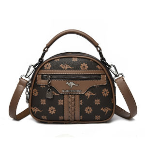 Kangaroo Genuine Leather Womens Handbag Small Shoulder Bag Casual Style Zipper Closure Soft Handle Daily Use Crossbody Bag