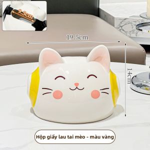 XIAOHUANGLU | Hộp Giấy Thấm Dạng Mèo Sành Điệu Bằng Gốm