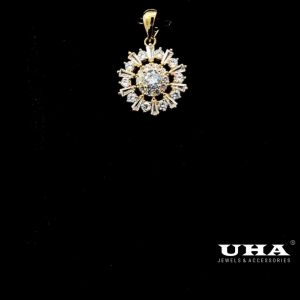 M1636 Mặt và dây chuyền nữ đính đá bagutte cao cấp sáng lấp lánh UHA