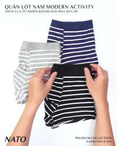 COMBO Quần Lót CHÉO Nam Vải Cotton 100% Thun Lạnh Đơn Giản Cao Cấp Màu Đen Xám Xanh Trơn Boxer Sịp Đùi Tam Giác Xì Lip Sì NATO