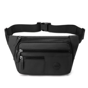 Mens multi compartment cross waist bag with adjustable strap and travel necessities suitable for daily commuting outdoor and