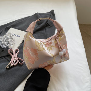 New Chinese Style Handheld Pea Bag Womens Summer Fashion Embroidery Single Shoulder Bag High-End Sensation Diagonal Bags