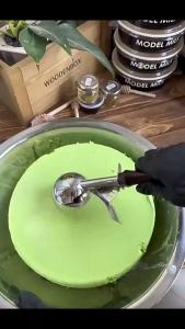 Muỗng Múc Kem Bằng Thép Không Gỉ 304 Cán Gỗ Đỏ Dụng Cụ Nhà Bếp Thân Thiện Với Môi Trường Dùng Cho Kem Kem Que Và Trái Cây