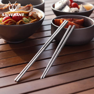 Solid Titanium Alloy Chopsticks Anti-Slip Anti-Mold Outdoor Camping Travel Silverant Brand Pure Titanium Dishware for Home Use