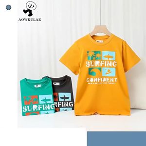 Áo thun bé trai AKL 25-45kg áo ngắn tay mùa hè cho bé trai 6 tuổi đến 12 tuổi