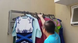 HOMIX Jemuran Baju Pakaian Dinding Jemuran Dinding Stainless Steel/Jemuran Lipat Dinding