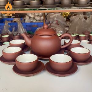 Ấm Chén Trà Bát Tràng - Ấm Chén Tử Sa Chuông Men Trắng (có video hình ảnh thực tế) - Ấm Chén Nghệ Nhân Vương Mạnh Tuấn