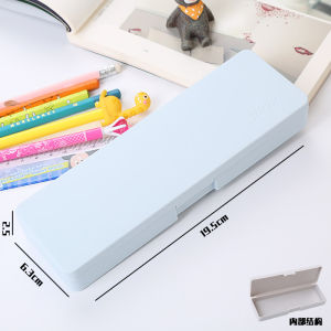 Macaron Double Layer Large Capacity Pencil Case Simple Plastic Stationery Box for Boys And Girls Cute Cartoon Design Black Technology Influencer