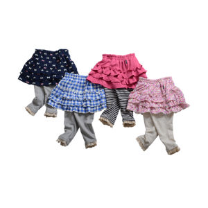 Pure Cotton Half Skirt for Baby Girls Spring Autumn Season Floral Lace Design Infant Toddler Long Pants Childrens Bottoms