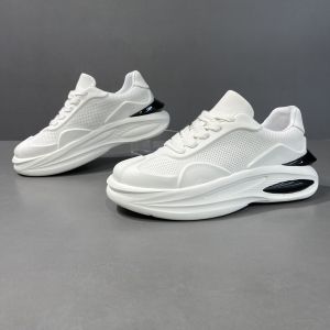 Genuine Leather Dad Shoes 2024 Punching Breathable Sports Casual Shoes Easiest for Match Fashion Shoes Platform White Shoes
