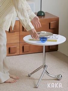 Hodepart โต๊ะโซฟา ins โซฟาด้านข้าง วินเทจเชอร์รี่วูด สร้างสรรค์ มินิโต๊ะ โต๊ะกาแฟเล็ก ไม่ครอบครองตำแหน่ง