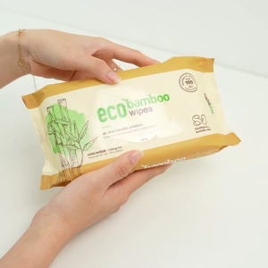 [ECOBAMBOO OFFICIAL]_Khăn Ướt EcoBamboo Vải Sợi Tre Sinh Thái Kháng Khuẩn Gói 80 Tờ Dùng Cho Da Nhạy Cảm Da Mụn Và Cho Bé