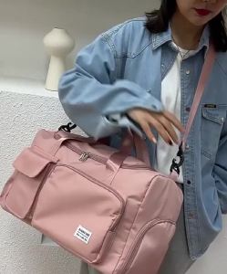 กระเป๋าเดินทาง กระเป๋าเสริม+พร้อมช่องใส่รองเท้า กระเป๋าถือผู้หญิง/ผู้ชาย Travel Bags กระเป๋าใส่เสื้อผ้า ขนาด 50  x 21x 28  cm. มี 4 สีให้เลือก