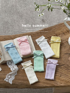 Girls' Summer Thin Pure Cotton Kids Mesh Stockings & South Korea Ballet Style Baby Girl Calf Socks