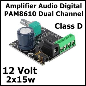PAM8610 Modul Amplifier Mini Class D 2x15Watt Digital Stereo 2 Channel Potensio Hifi Mini Amplifier
