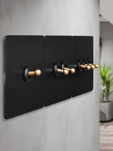 Black Bronze Lever Switch Socket Industrial Retro Style Metal Hotel Simple Nordic Hostel Switch Plug in Wall Outlet