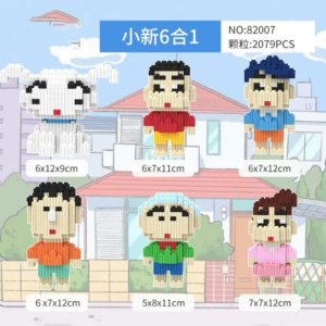 Blok Binaan Crayon Shin-chan Building Block Micro Bricks Toy Figure Kids Cute Cartoon Model Creative