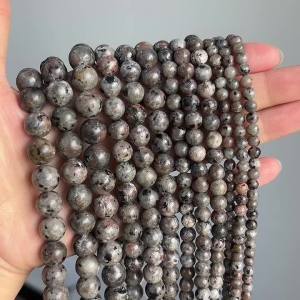 Natural Stone Round Flame Stone Beads Yooperlite Fire Sodalite Loose Spacer Beads for Jewelry Making DIY Bracelets Necklace 15