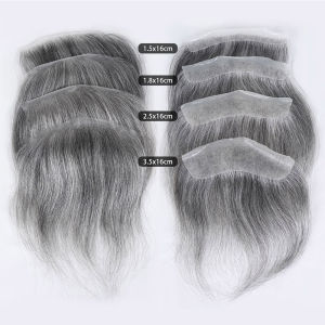 Mens Toupee V Loop Straight Frontal Hairline 100% Human Hair Forehead Toupee for Men Brown Natural Hairline Capillary Prosthesis