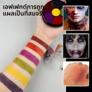 ชุดแต่งหน้ารอยฟกช้ำ 6 สี - แต่งหน้าซอมบี้แบบสมจริงพร้อมสีทาหน้าและผิวกายที่สดใส เหมาะสำหรับชุดฮาโลวีน