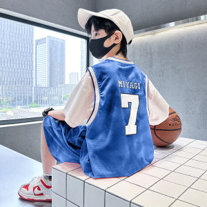 Bộ Đồ Thể Thao Mùa Hè Thoáng Khí Cho Bé Trai Quần Áo Bóng Rổ Nhanh Khô Lưới Cỡ Trung Và Lớn Cho Trẻ Em