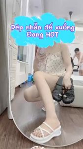 Dép nữ đế xuồng giả nhẫn quai mảnh xỏ ngón xinh xắn Dép sandal đi học đi làm 2 màu đen trắng rẻ đẹp