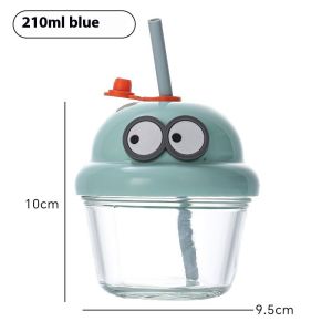 Janesame丨เรียกแก้วพร้อมหลอดแก้วตัวการ์ตูนน่ารักสำหรับเด็กและผู้ใหญ่