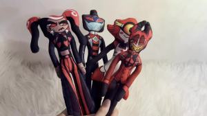 Hazbin Hotel Alastor/Nifty/Vox/Velvette Anime Cosplay Sang Trọng Thân Dây Xương Khung Hình Hành Động Hình Trừu Tượng Búp Bê Nhồi Bông Để Trang Trí Phòng