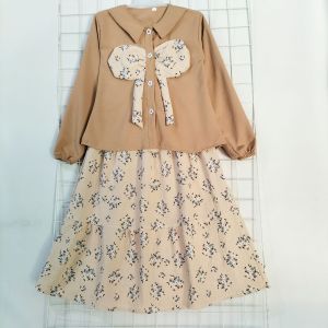 SET ROK ANAK MODEL KEKINIAN BAHAN CRINKLE 3-12THN