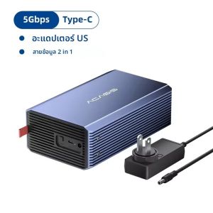 กล่องใส่ฮาร์ดไดรฟ์ USB 3.0 แบบ Dual-Bay ของ Acasis | สำหรับฮาร์ดไดรฟ์ SATA ขนาด 3.5/2.5 นิ้ว และ SSD | เคสฟังก์ชัน RAID พร้อมพัดลม | รองรับพื้นที่เก็บข้อมูลภายนอกสูงสุด 48TB