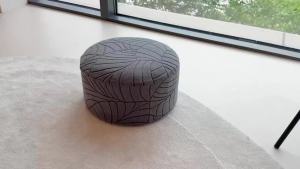 1PC Solid Color Round Pouf Cover Anti-dirty Stretch Footstool Cover Sofa Footrest Stool Slipcover for Living Room Bedroom