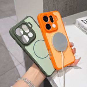 Applicable to OPPO FindX9S contrasting color skin feeling magnetic mobile phone case FINDX8 heat dissipation edge Reno15 matte hard cover h2607069