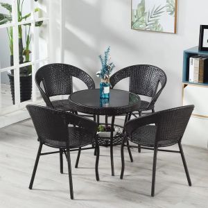 ชุดโต๊ะกาแฟ เก้าอี้หวาย outdoor | โต๊ะในสวน หวายเทียม PE