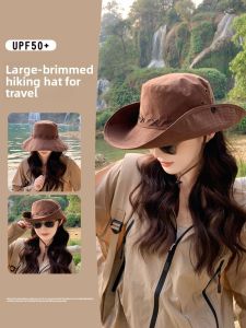 XINGGONGGUAN | Retro American Western Cowboy Hat Women Outdoor Summer Mountain Climbing Sunshade Hat Sun Protection Fisherman Cap Casual Style
